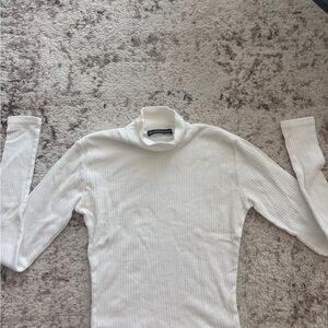Brandy Melville Cream Ribbed Turtleneck